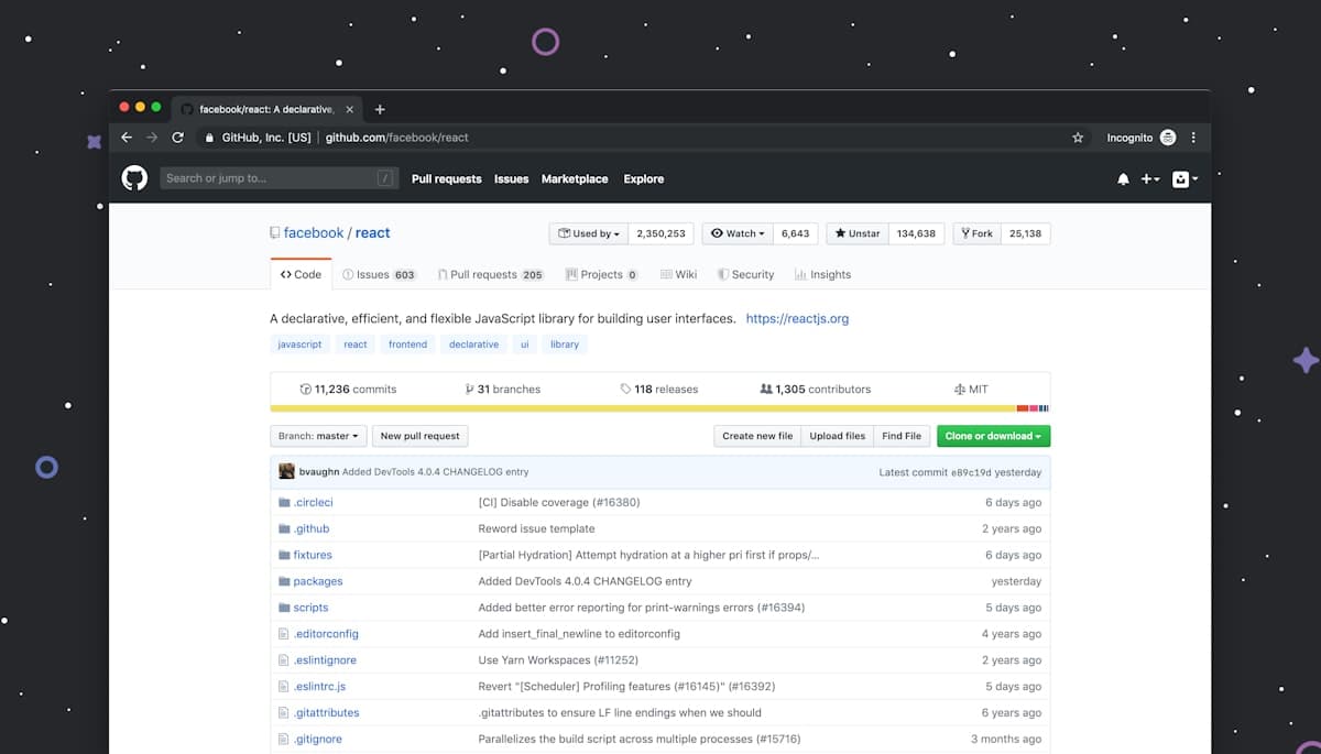 GitHub repository page open in a browser on a laptop